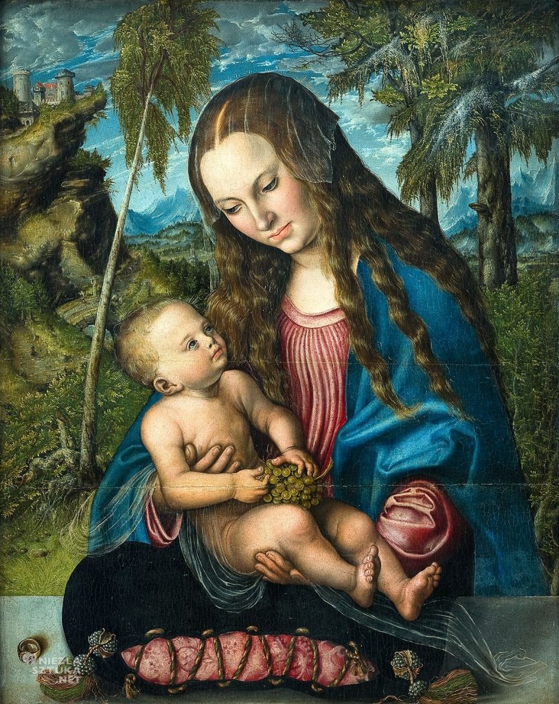 Lucas Cranach Starszy, „Madonna pod jodłami”, domena publiczna 
